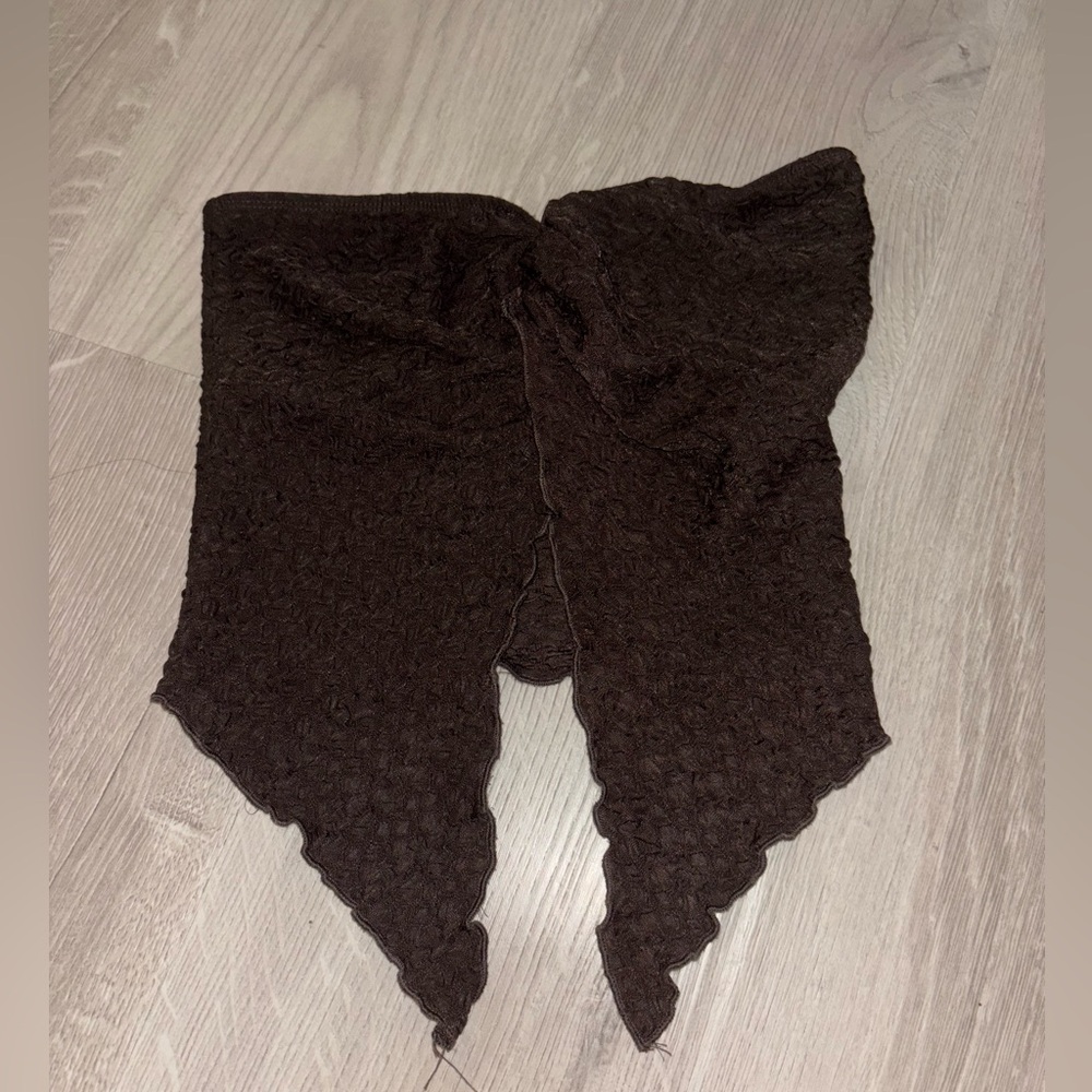 Brown open front tube top